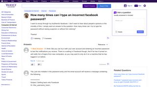 How many times can I type an incorrect facebook password? | Yahoo ...