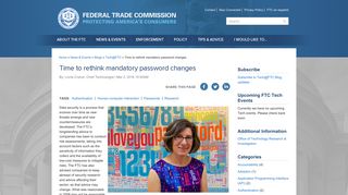 Time to rethink mandatory password changes | Federal Trade ...