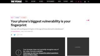 Your phone's biggest vulnerability is your fingerprint - The Verge