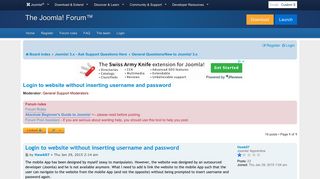 Login to website without inserting username and password - Joomla ...