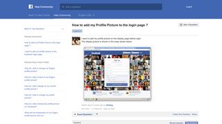 How to add my Profile Picture to the login page ? | Facebook Help ...