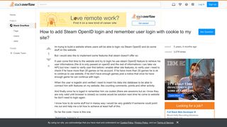How to add Steam OpenID login and remember user login with cookie ...