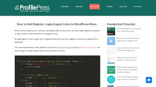 How to Add Register, Login/Logout Links to WordPress Menu