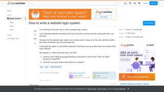 How to write a website login system - Stack Overflow