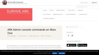 ARK Admin console commands on Xbox One - Survive ARK