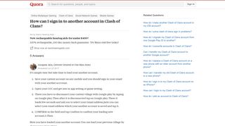How to sign in to another account in Clash of Clans - Quora