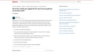 How to verify my Apple ID if I can't use my phone or see the code ...