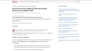 How to reset my Apple ID when my trusted devices are no longer ...