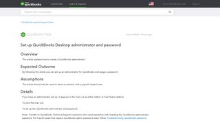 Set up QuickBooks Desktop administrator and password - QuickBooks ...