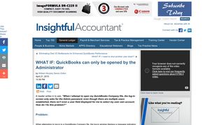 WHAT IF: QuickBooks can only be opened by the Administrator ...