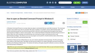 How to open an Elevated Command Prompt in Windows 8