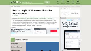 2 Easy Ways to Login to Windows XP as the Administrator - wikiHow