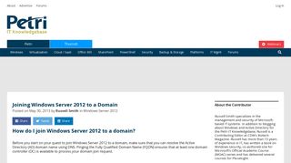 Join Windows Server 2012 to an Active Directory domain