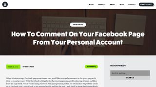 How To Comment On Your Facebook Page From Your Personal ...