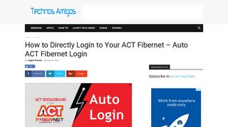 How to Directly Login to Your ACT Fibernet - Auto ACT Fibernet Login