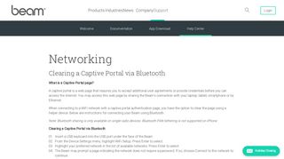 Beam Network - Captive Portal Detected - Clear via Bluetooth - Beam