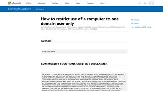 How to restrict use of a computer to one domain user only