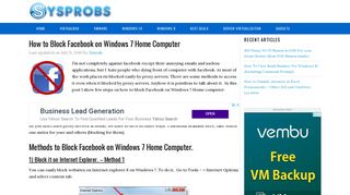 How to Block Facebook on Windows 7 Home Computer - Sysprobs