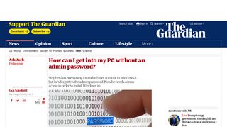 How can I get into my PC without an admin password? | Technology ...