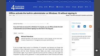 Offline activate the built-in administrator on Windows 10 without ...