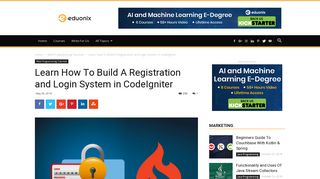 Learn How To Build A Registration & Login System in CodeIgniter