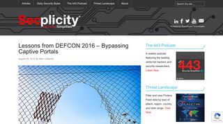 Lessons from DEFCON 2016 – Bypassing Captive Portals | Secplicity ...
