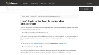 I can't log into the Joomla backend as administrator - SiteGround