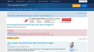 How to bypass the administrator login if the admin is logged in ...