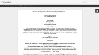 How to Hack joomla websites step by step tutorial | Z3r0 H4x0r