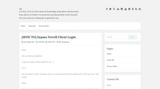 [HOW TO] bypass Novell Client Login ~ ...