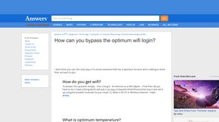 How can you bypass the optimum wifi login - Answers.com