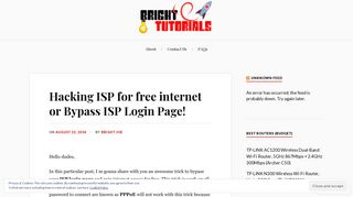 Hacking ISP for free internet or Bypass ISP Login Page! - Bright Tutorials