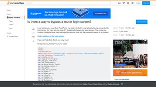Is there a way to bypass a router login screen? - Stack Overflow