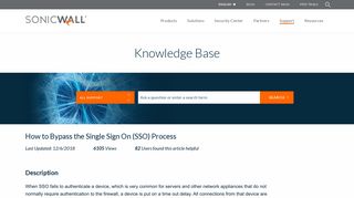 How to Bypass the Single Sign On (SSO) Process | SonicWall
