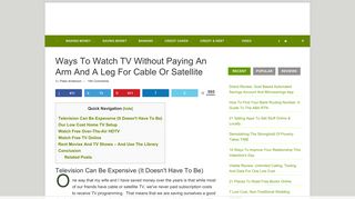 How To Watch Television For Free Without Paying For Cable Or ...