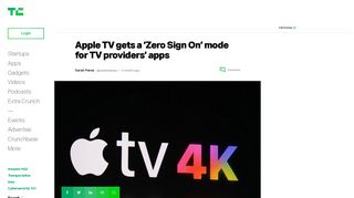 Apple TV gets a 'Zero Sign On' mode for TV providers' apps ...