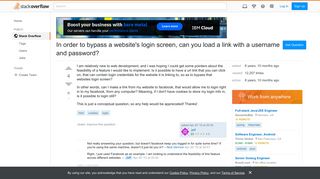 In order to bypass a website's login screen, can you load a link ...