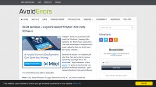 Reset Windows 7 Login Password Without Third Party Software