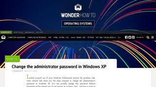 How to Change the administrator password in Windows XP ...