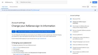 Change your AdSense sign-in information - AdSense Help