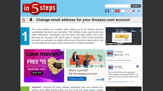 Change email address for your Amazon.com account