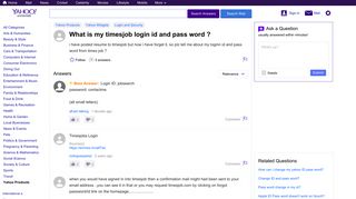 what is my timesjob login id and pass word ? | Yahoo Answers