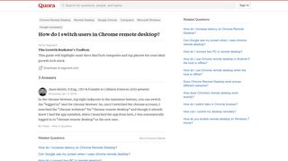 How to switch users in Chrome remote desktop - Quora
