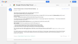 Cannot Change Users in Chrome Remote Desktop - Google Product Forums