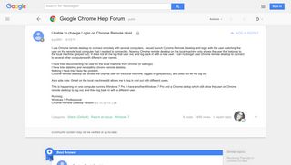 Unable to change Login on Chrome Remote Host - Google Product Forums