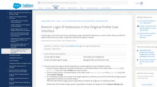 Restrict Login IP Addresses in the Original Profile ... - Salesforce Help