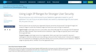 Using Login IP Ranges for Stronger User Security | Developer Force ...