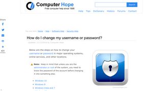 How do I change my username or password? - Computer Hope