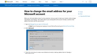 How to change the email address for your Microsoft account