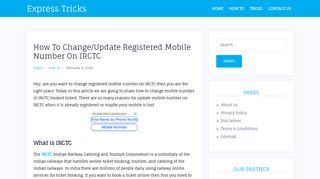 How To Change/Update Registered Mobile Number On IRCTC